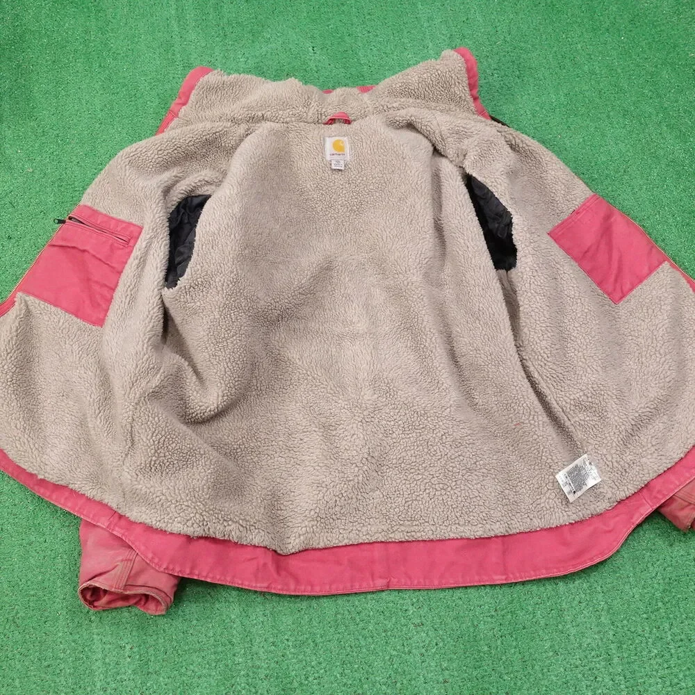 CARHARTT SIERRA JACKET SHERPA LINED HOODED RED WOMENS 2XL (20) WJ141 624 RED‎